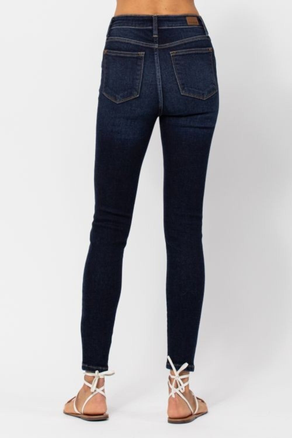 Judy Blue Full Size High Waist Handsand Skinny Jeans - Jeans - Dark - Bella Bourget