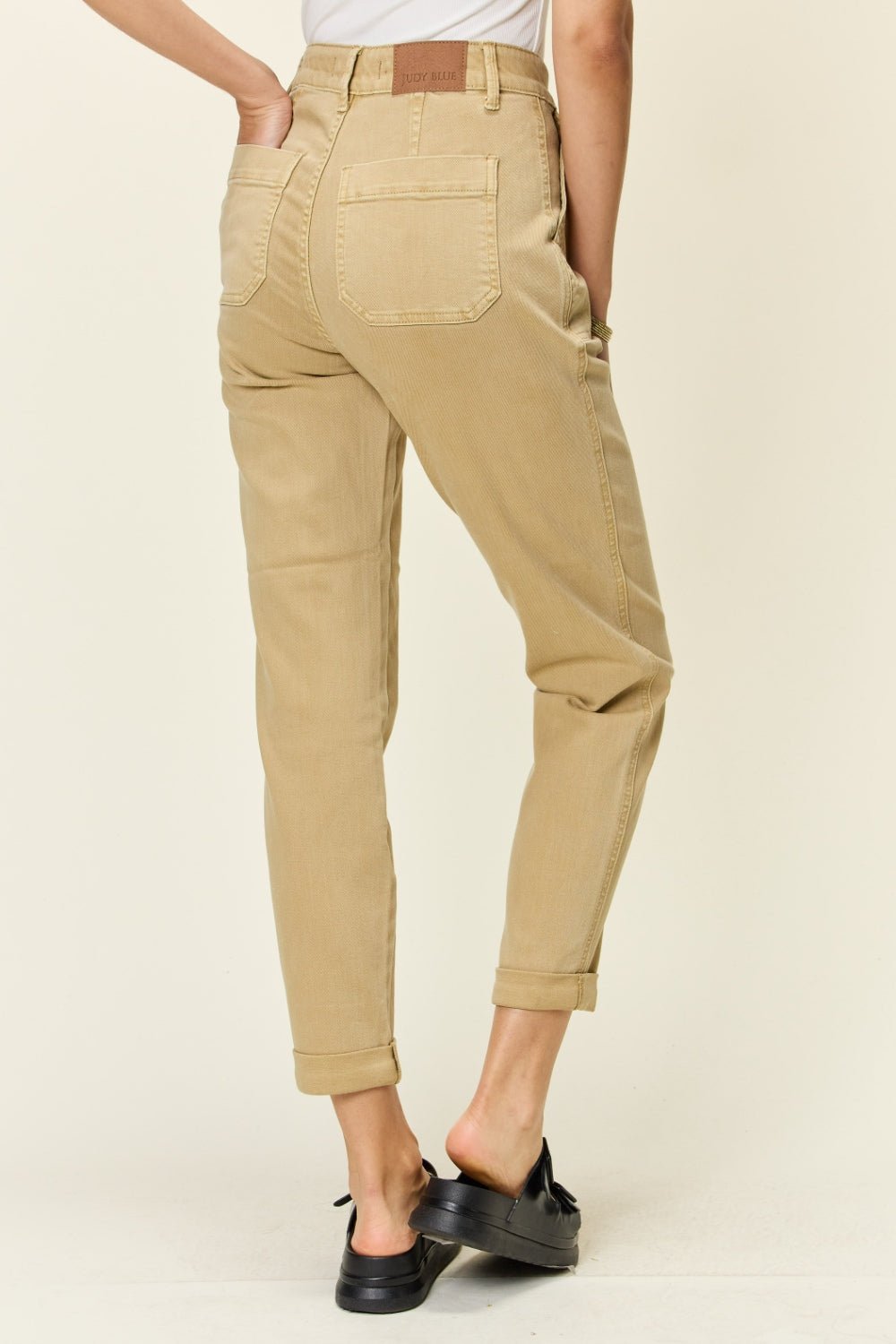 Judy Blue Full Size High Waist Jogger Jeans - jeans - Khaki - Bella Bourget