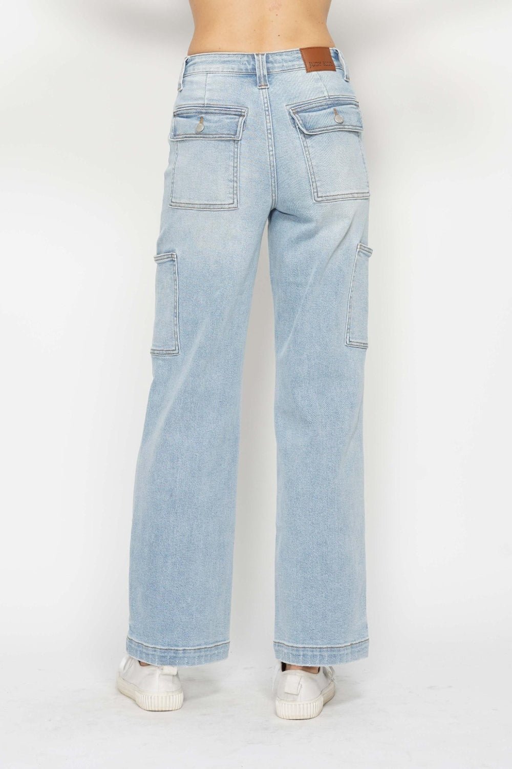 Judy Blue Full Size High Waist Straight Cargo Jeans - Jeans - Light - Bella Bourget