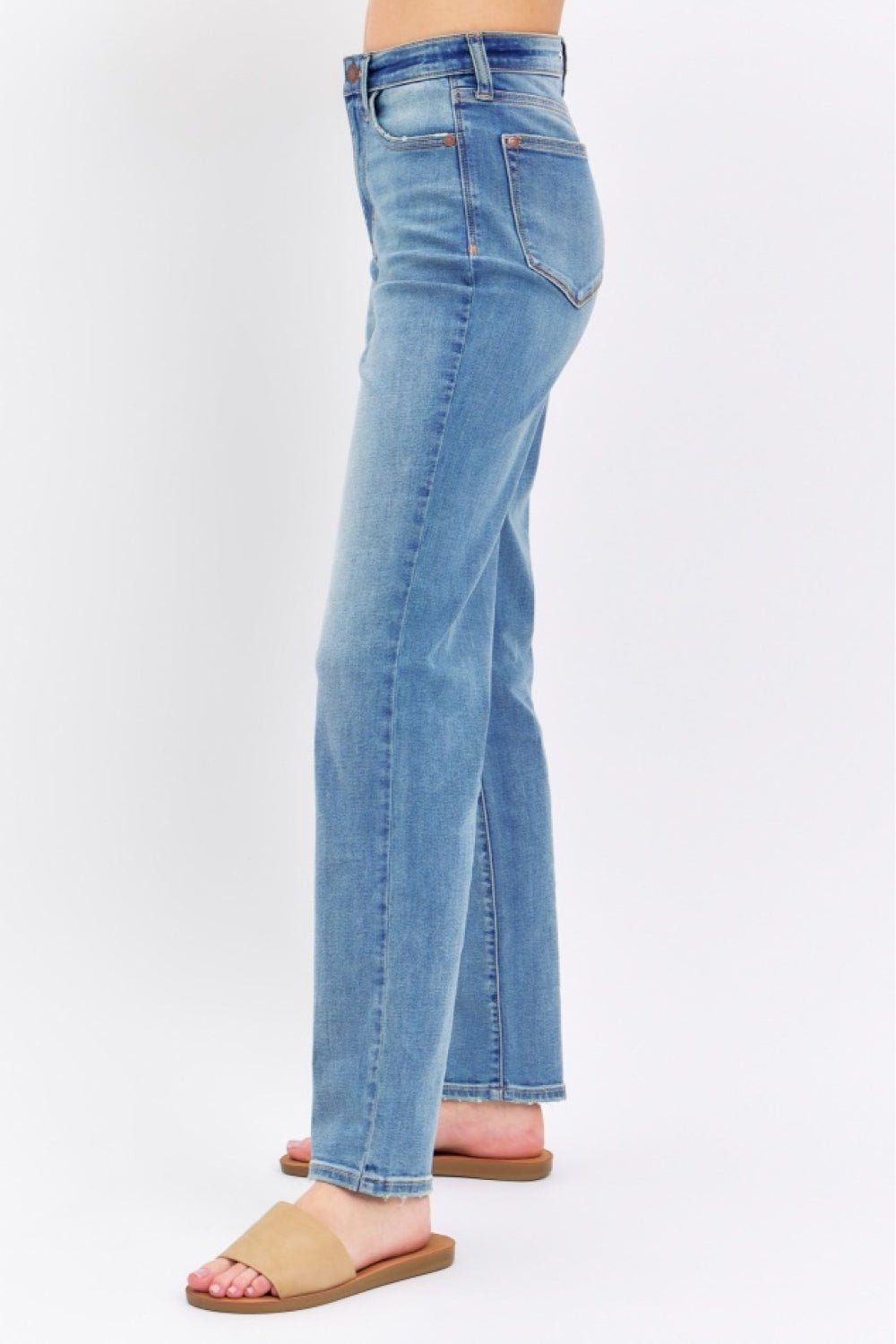 Judy Blue Full Size High Waist Straight Jeans - Jeans - Medium - Bella Bourget