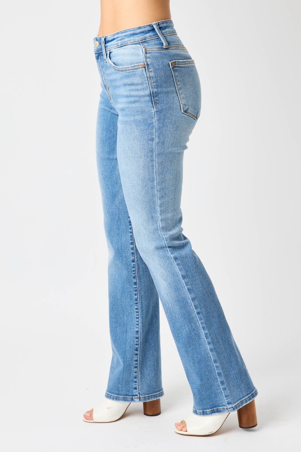 Judy Blue Full Size High Waist Straight Jeans - jeans - Medium - Bella Bourget