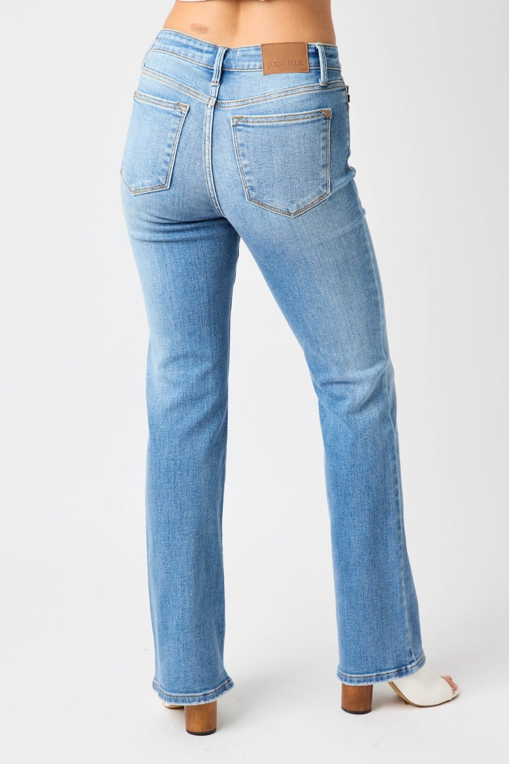 Judy Blue Full Size High Waist Straight Jeans - jeans - Medium - Bella Bourget