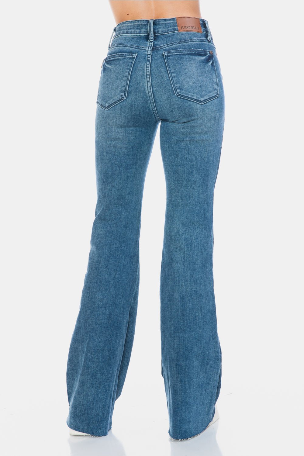 Judy Blue Full Size Tummy Control Cut Hem Flare Jeans - Jeans - Medium - Bella Bourget