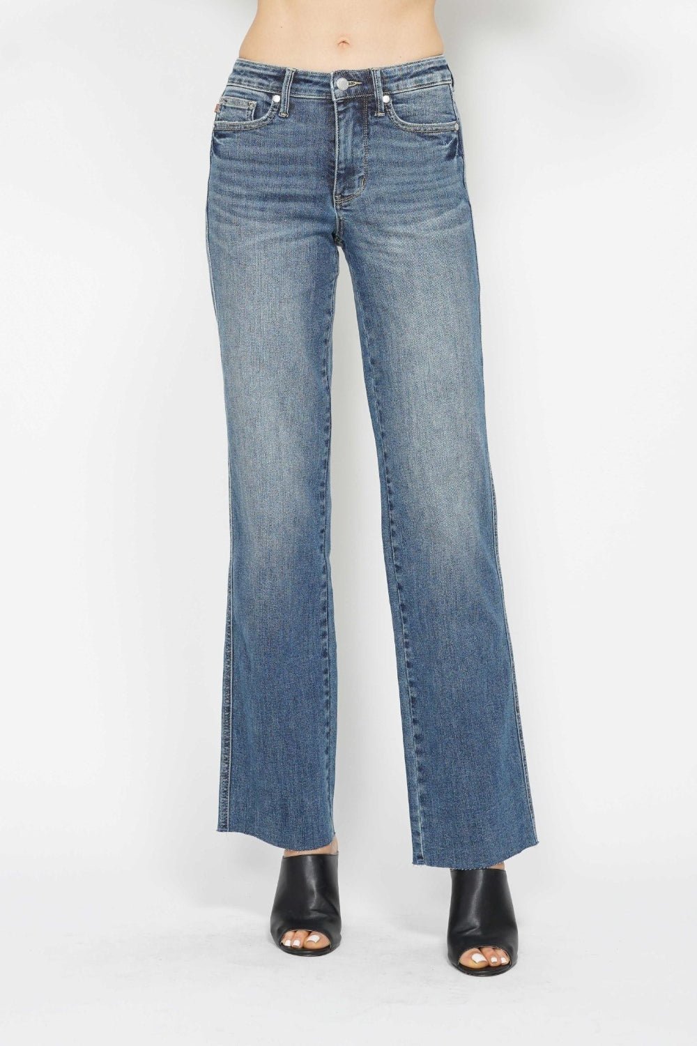 Judy Blue Full Size Tummy Control Straight Jeans - Jeans - Medium - Bella Bourget