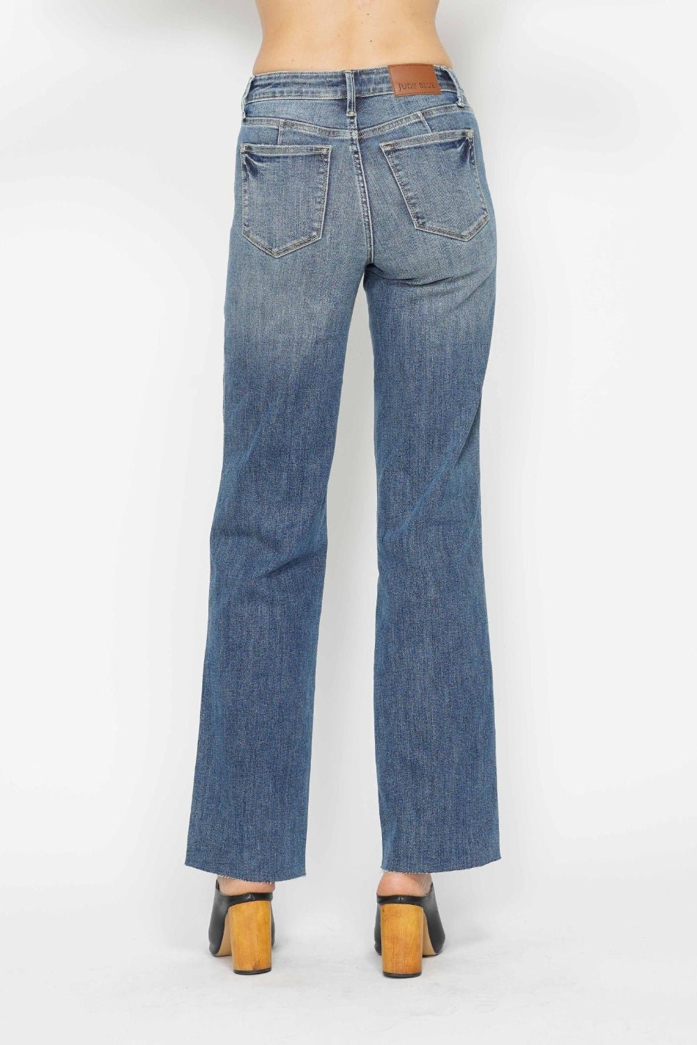 Judy Blue Full Size Tummy Control Straight Jeans - Jeans - Medium - Bella Bourget