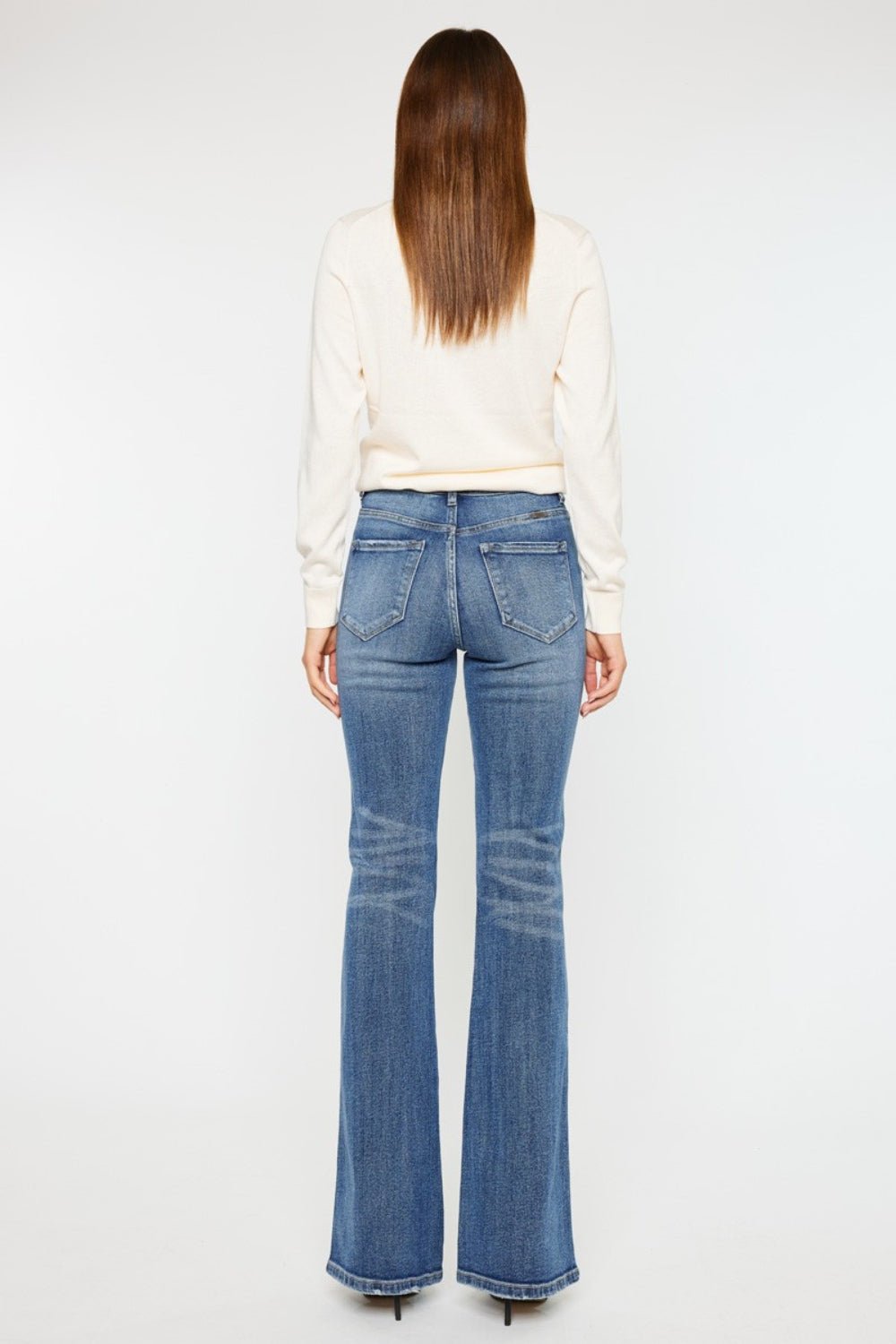 Kancan Cat's Whiskers High Waist Flare Jeans - jeans - MED - Bella Bourget