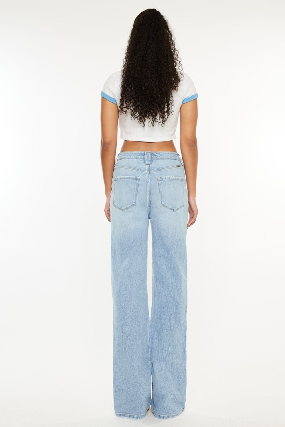 Kancan Distressed High Waist Straight Jeans - Jeans - Light - Bella Bourget