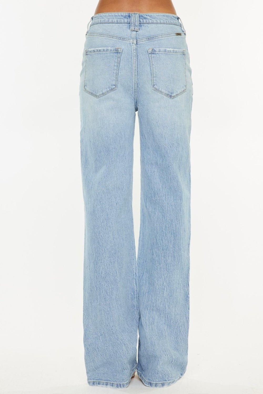 Kancan Distressed High Waist Straight Jeans - Jeans - Light - Bella Bourget