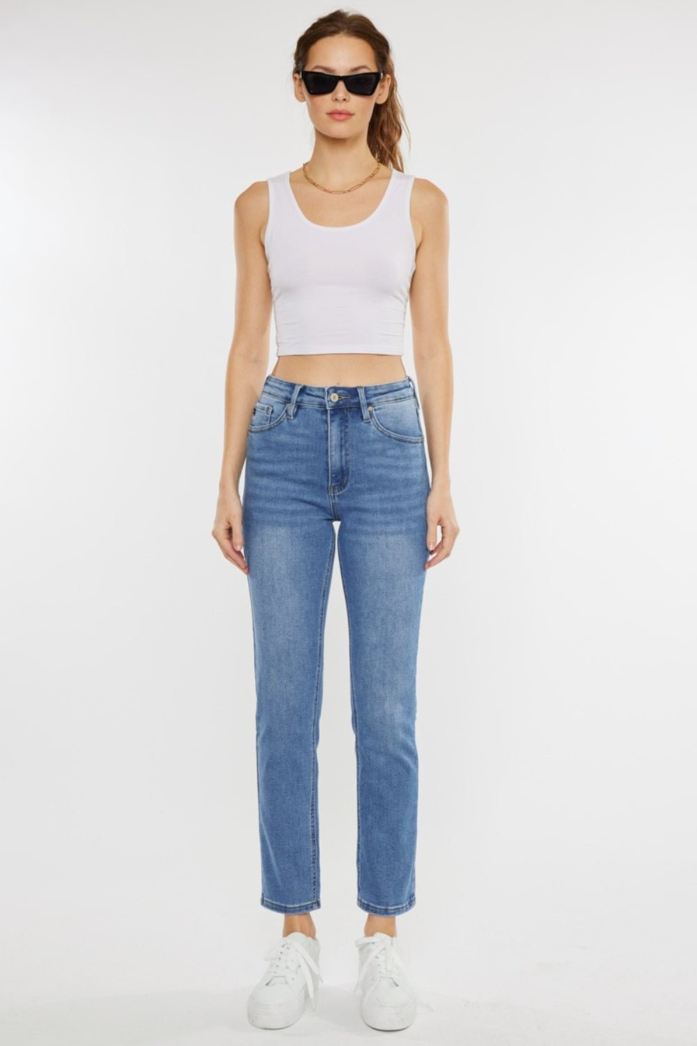 Kancan Full Size Cat's Whiskers High Waist Jeans - jeans - ML - Bella Bourget