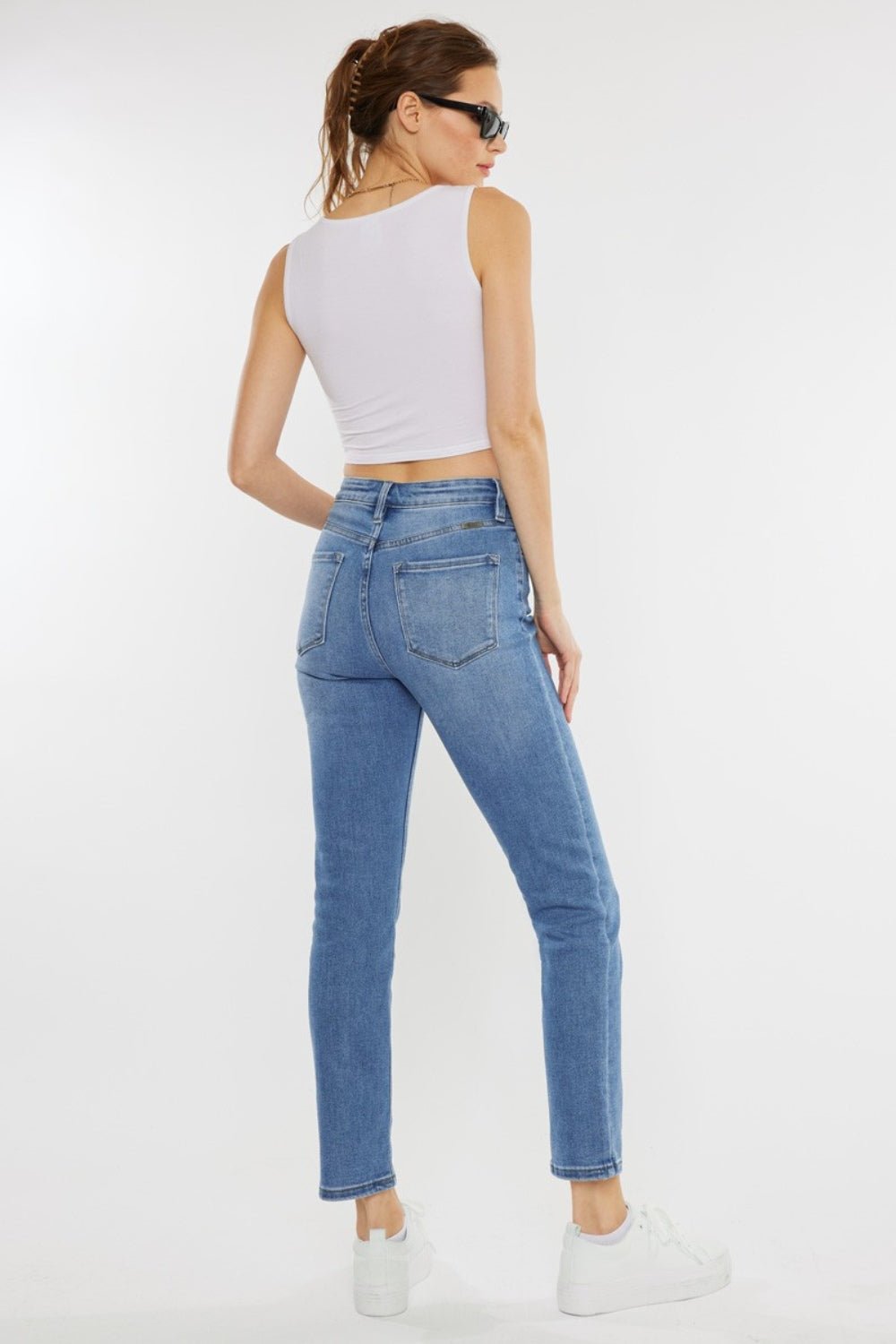 Kancan Full Size Cat's Whiskers High Waist Jeans - jeans - ML - Bella Bourget