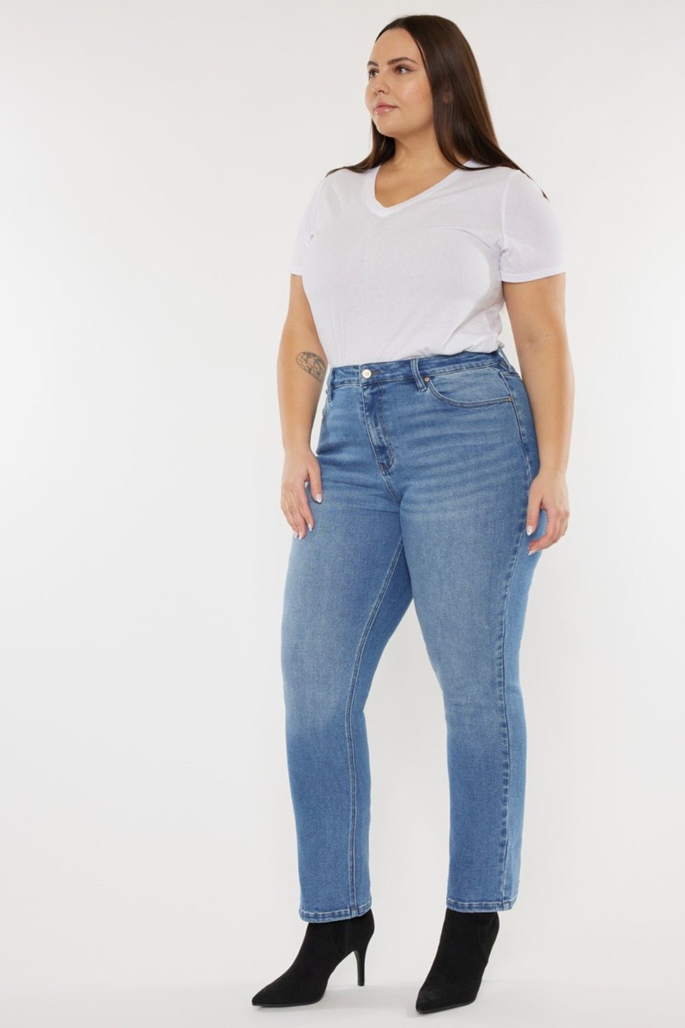 Kancan Full Size Cat's Whiskers High Waist Jeans - jeans - ML - Bella Bourget