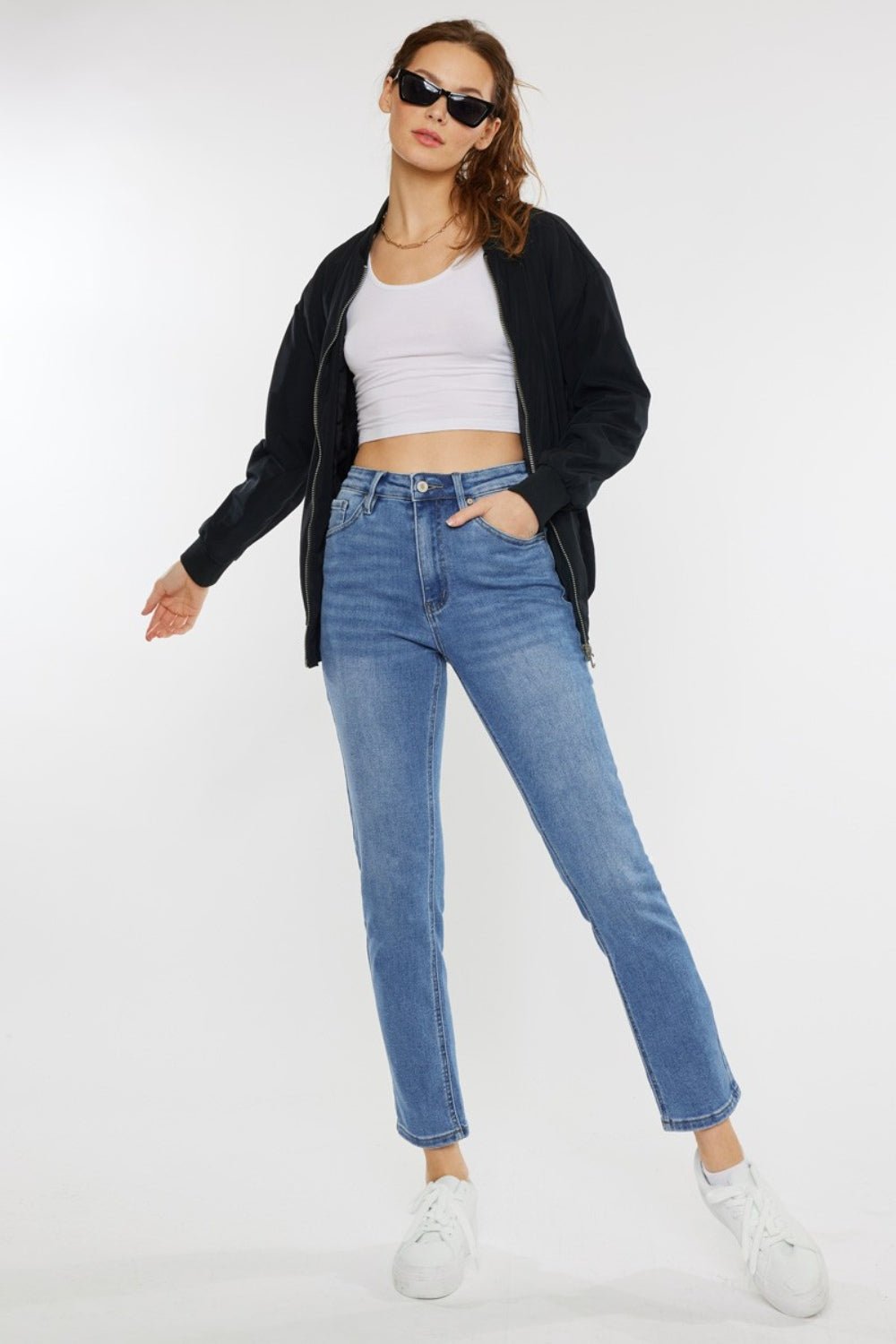 Kancan Full Size Cat's Whiskers High Waist Jeans - jeans - ML - Bella Bourget