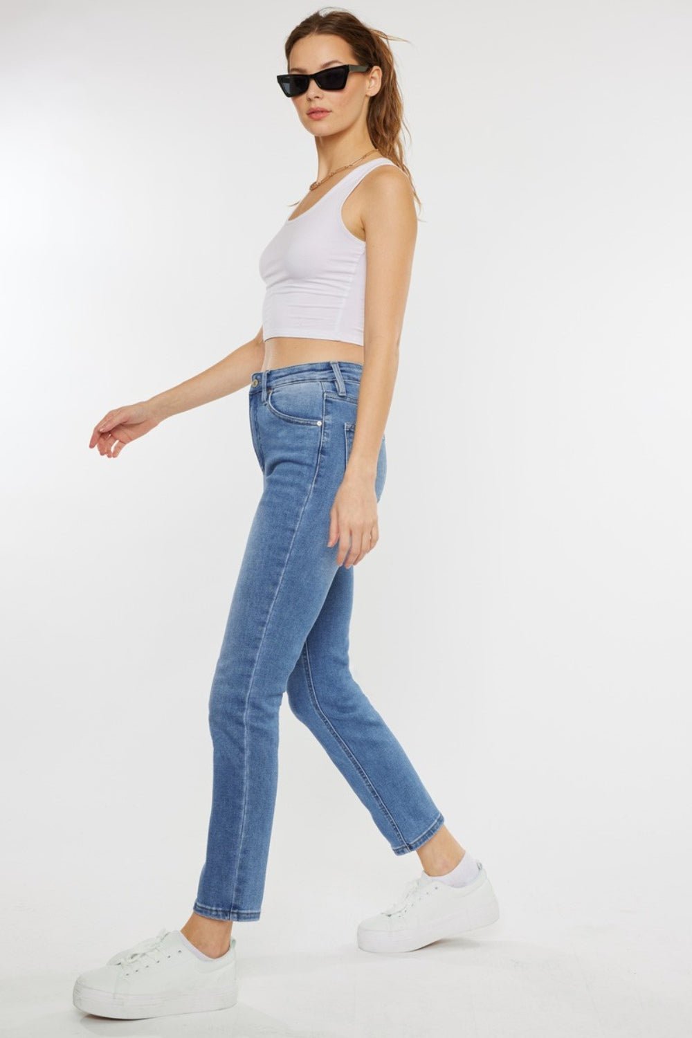 Kancan Full Size Cat's Whiskers High Waist Jeans - jeans - ML - Bella Bourget