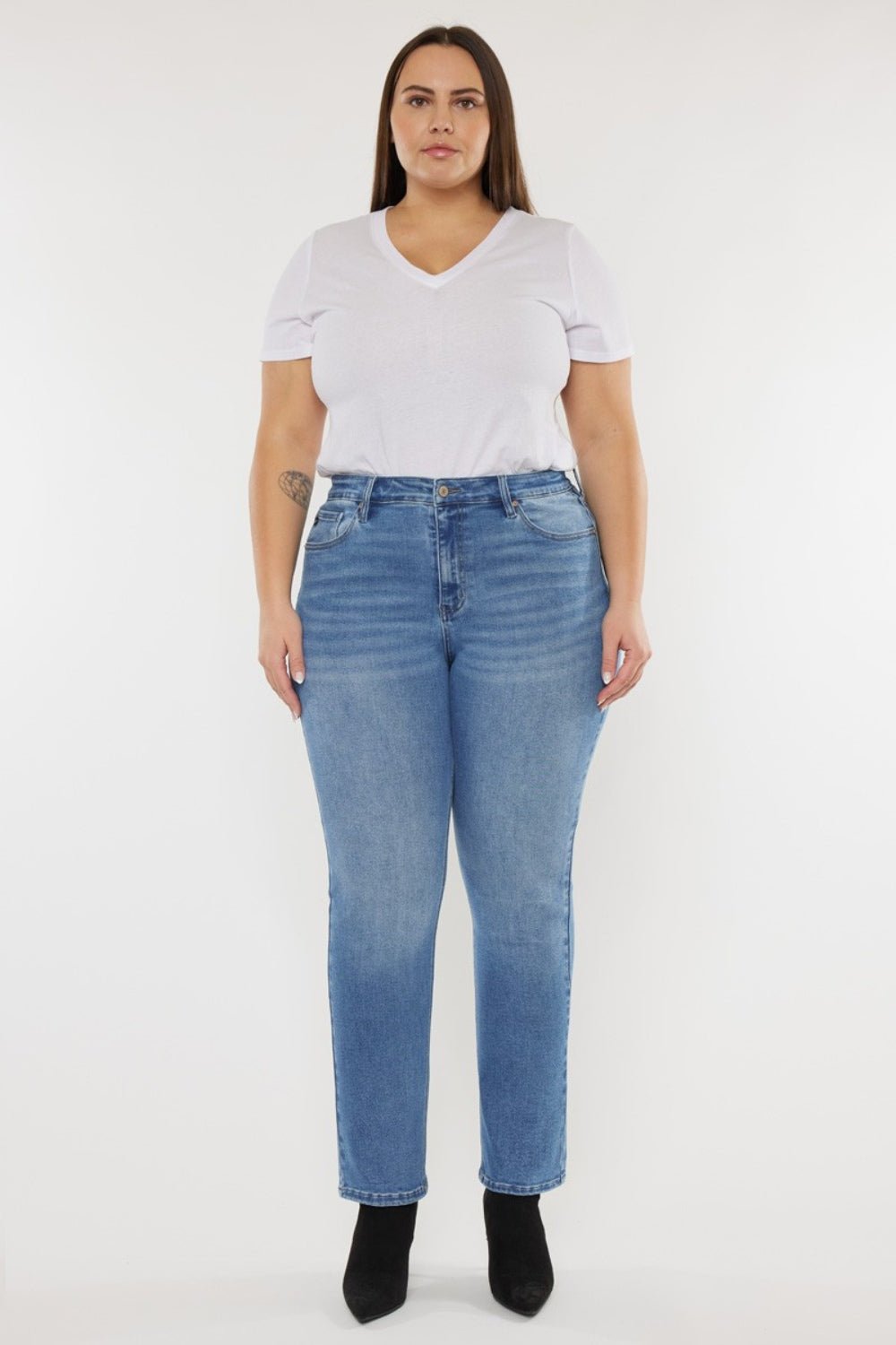 Kancan Full Size Cat's Whiskers High Waist Jeans - jeans - ML - Bella Bourget