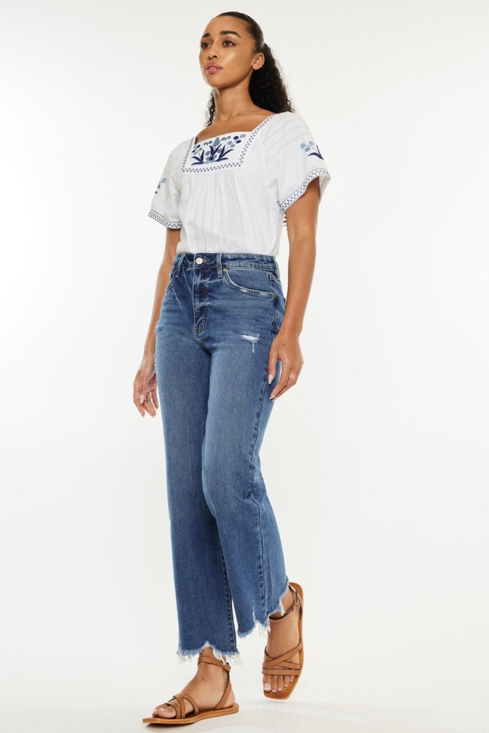 Kancan Full Size High Rise Slim Wide Leg Jeans - Jeans - Medium - Bella Bourget