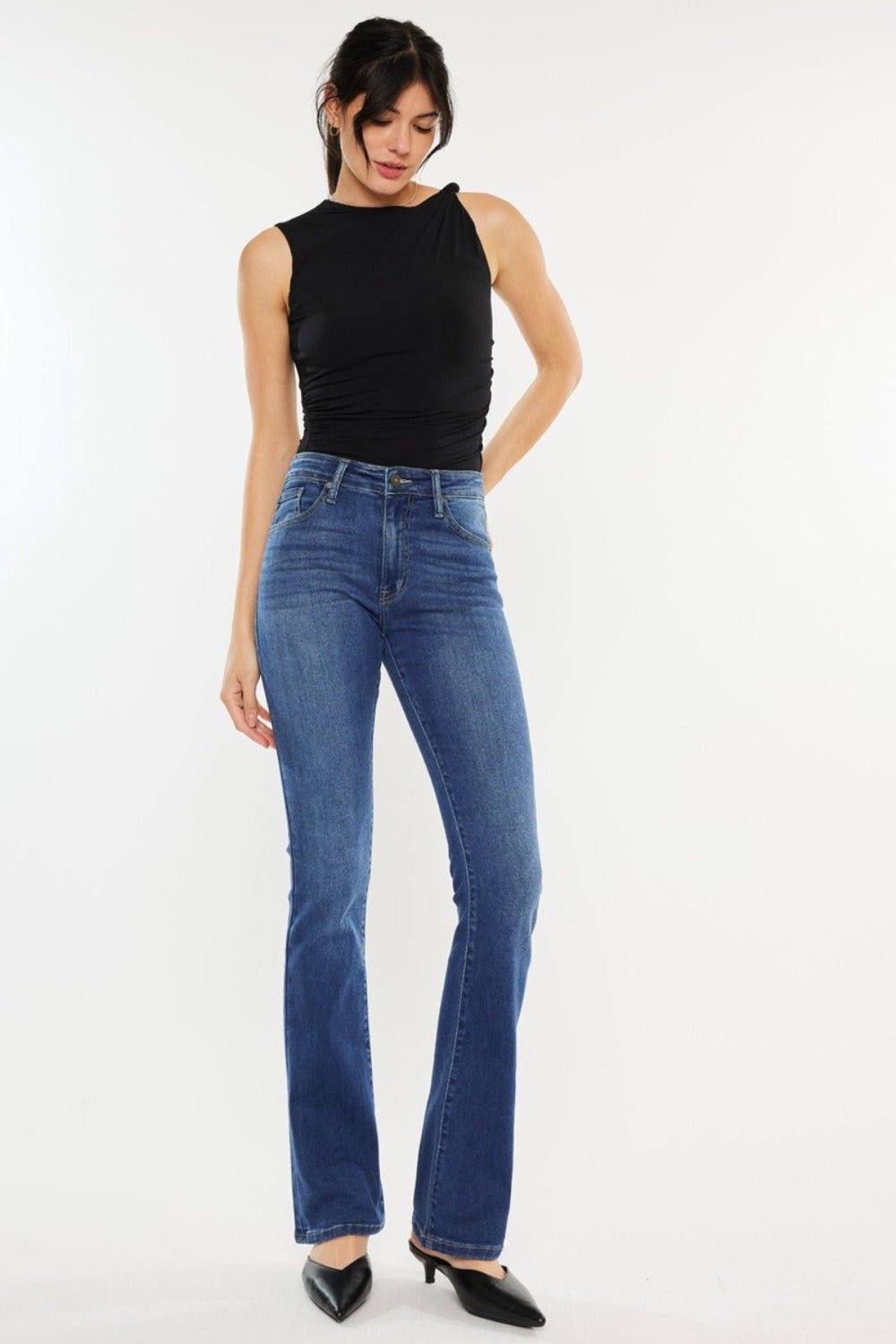 Kancan High Rise Slim Bootcut Jeans - Jeans - Medium - Bella Bourget