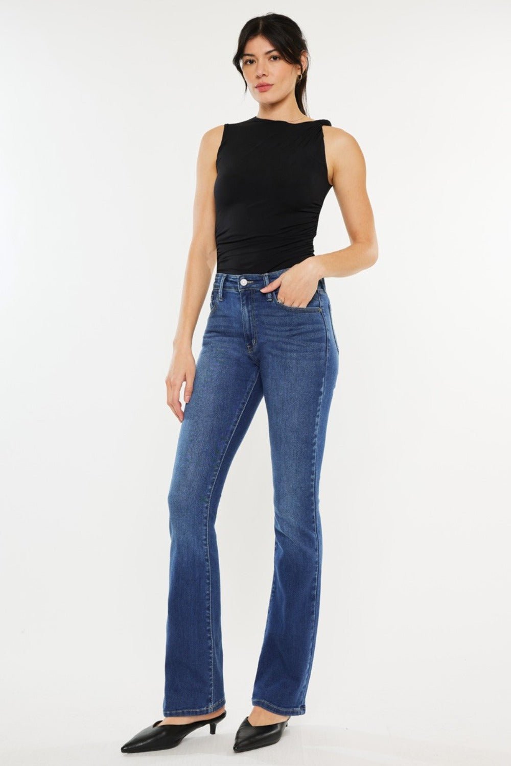 Kancan High Rise Slim Bootcut Jeans - Jeans - Medium - Bella Bourget