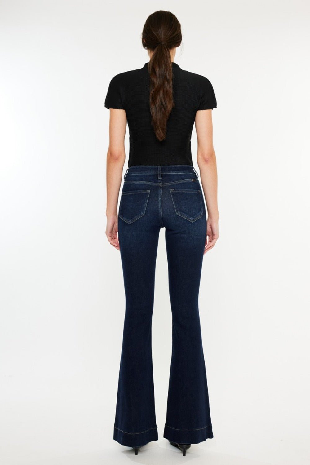 Kancan High Rise Slim Flare Jeans - Jeans - Dark - Bella Bourget