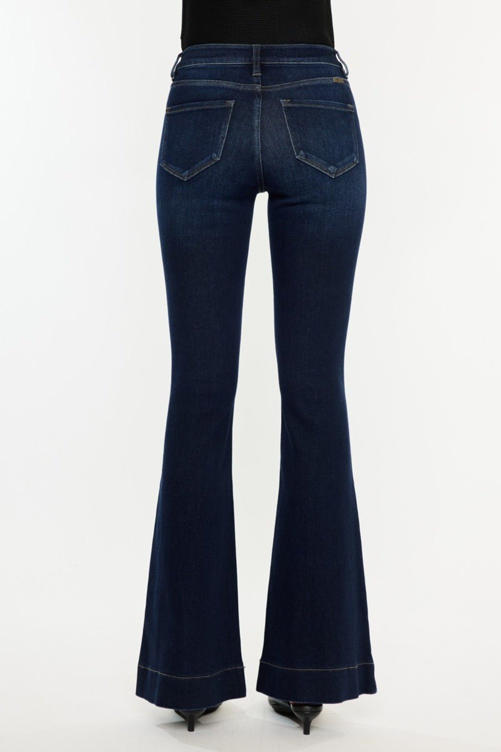 Kancan High Rise Slim Flare Jeans - Jeans - Dark - Bella Bourget