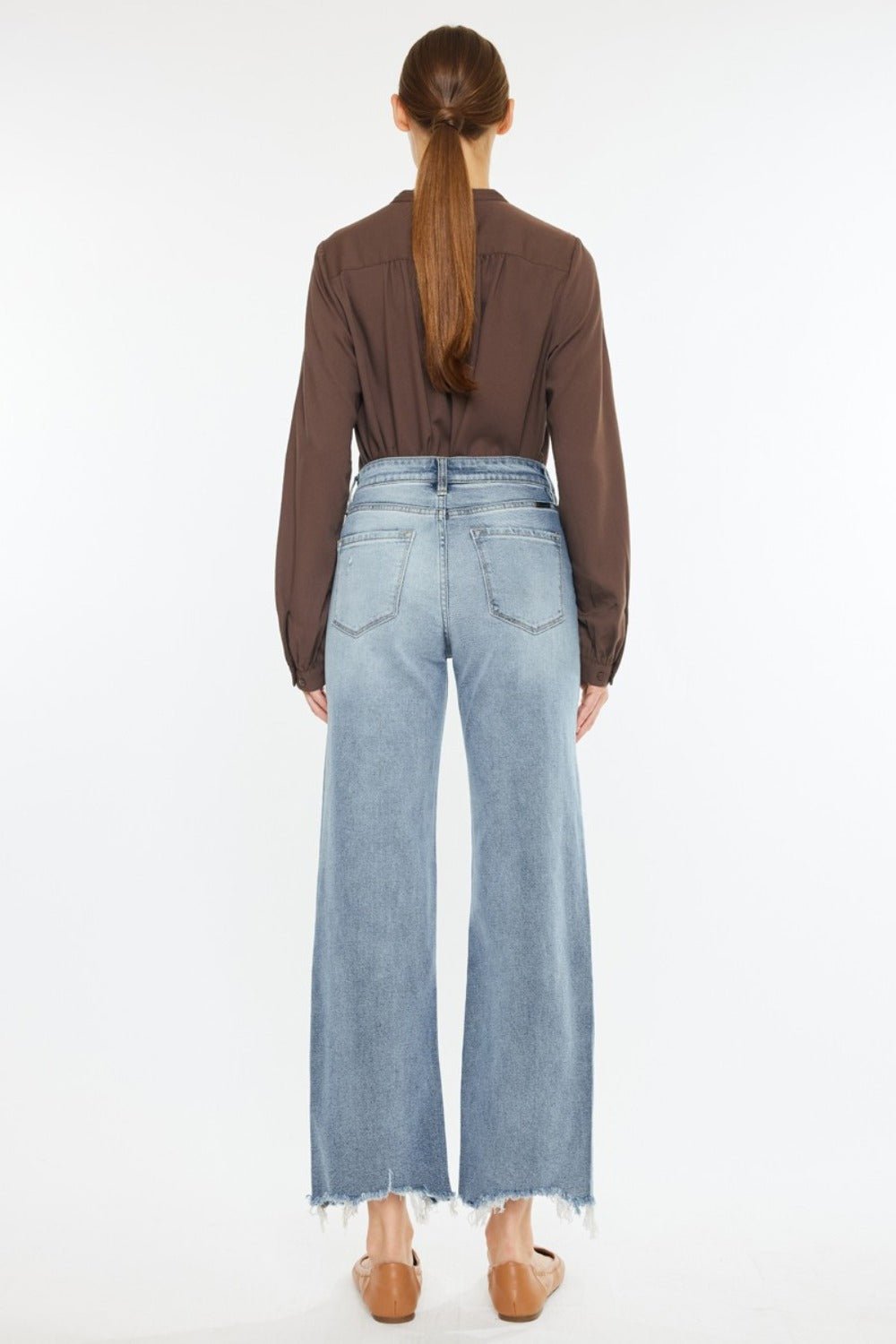 Kancan High Rise Slim Wide Leg Jeans - Jeans - Light - Bella Bourget