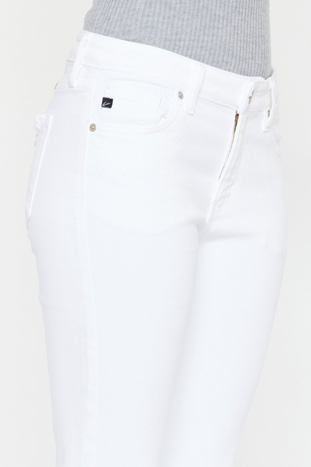 Kancan Mid Rise Ankle Skinny Jeans - jeans - White - Bella Bourget