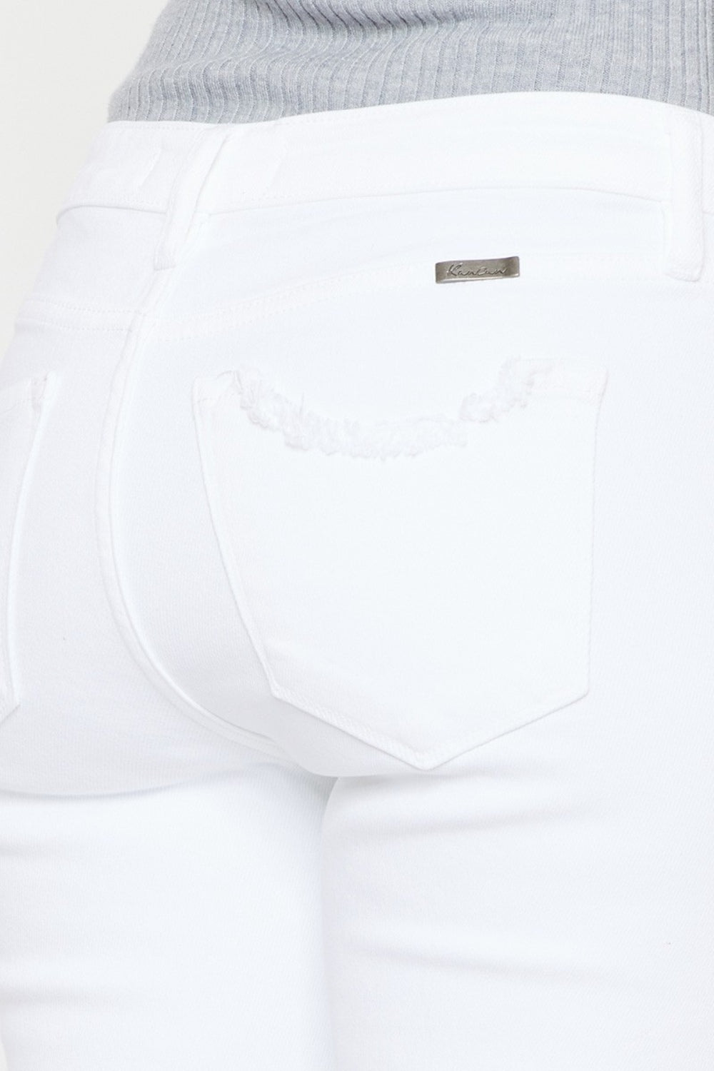 Kancan Mid Rise Ankle Skinny Jeans - jeans - White - Bella Bourget