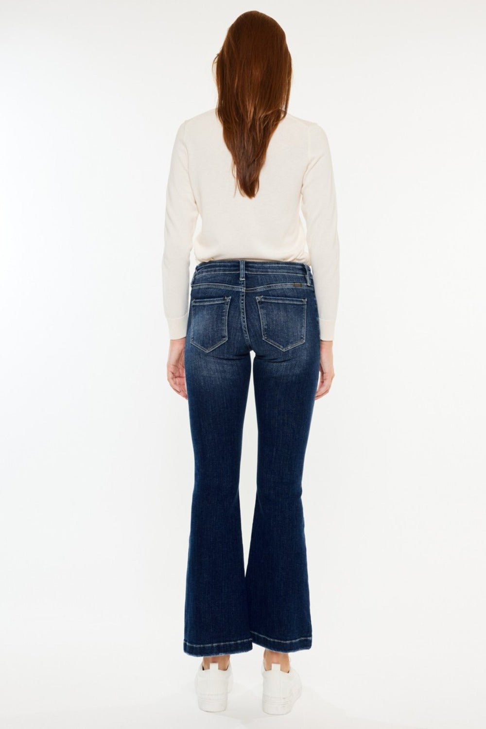 Kancan Mid Rise Button Fly Flare Jeans - Jeans - Medium - Bella Bourget