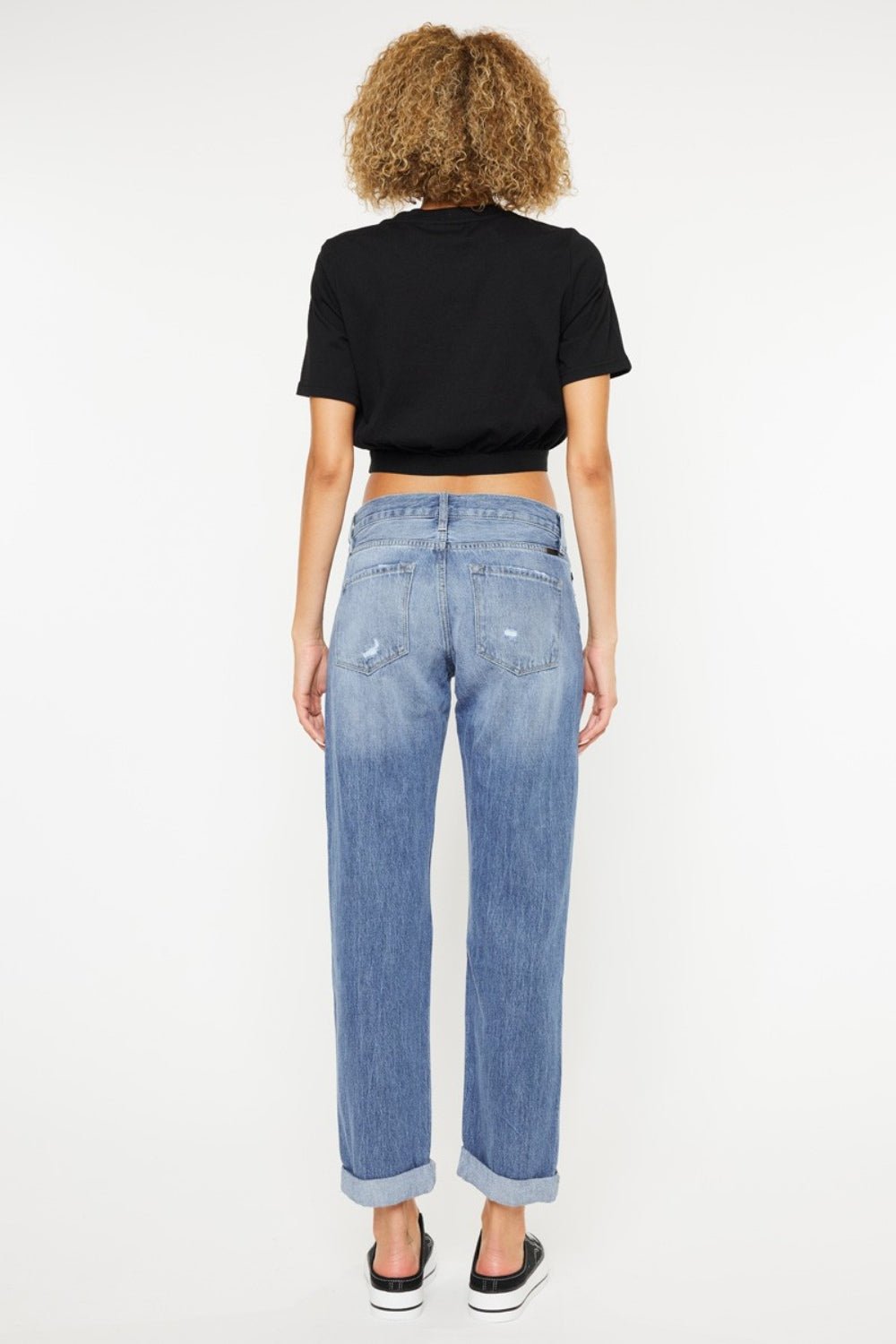 Kancan Mid Rise Distressed Straight Jeans - Jeans - Light - Bella Bourget