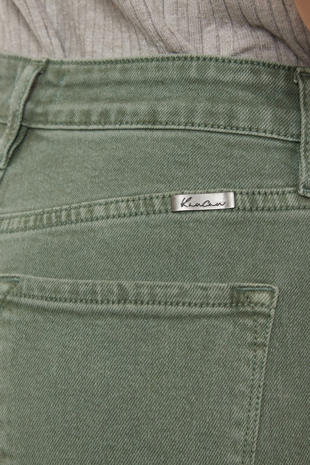 Kancan Ultra High Rise Straight Jeans - Jeans - Olive - Bella Bourget