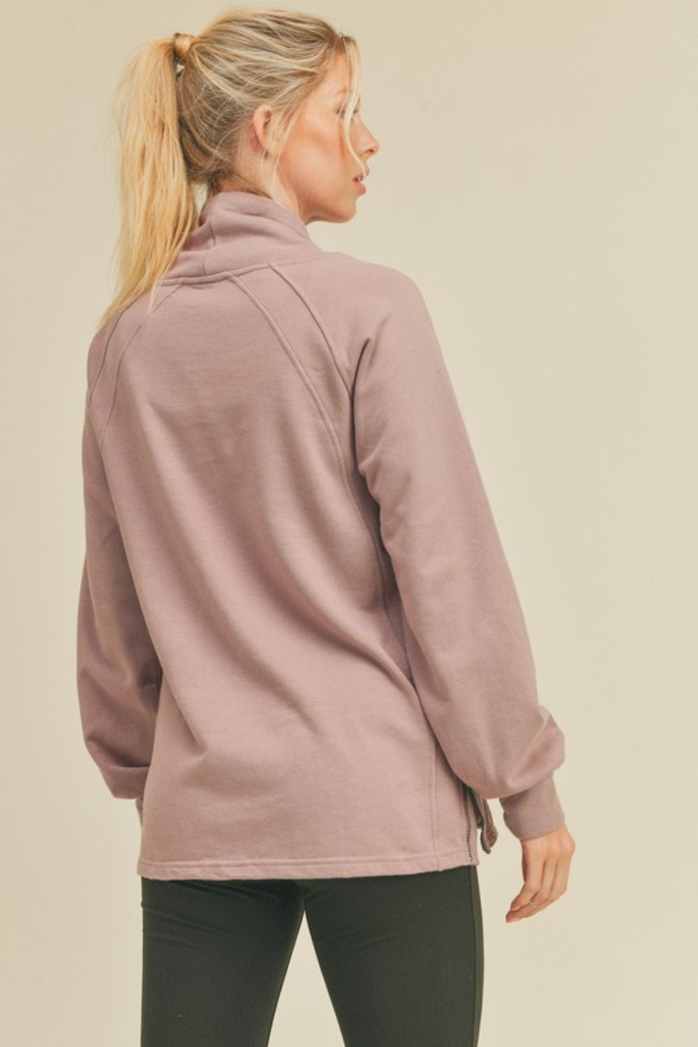 Kimberly C Drawstring Side Zip Sweatshirt - Sweatshirt - Lavender - Bella Bourget