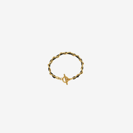 Leather Chain Bracelet - Bracelets - Gold - Bella Bourget