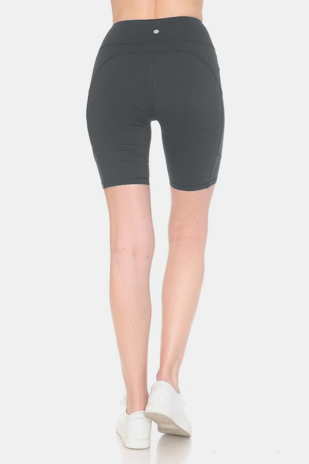 Leggings Depot Full Size High Waist Active Shorts - Shorts - charcoal - Bella Bourget