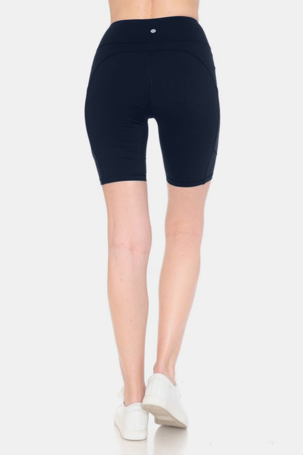 Leggings Depot Full Size High Waist Active Shorts - Active Bottoms - Navy - Bella Bourget