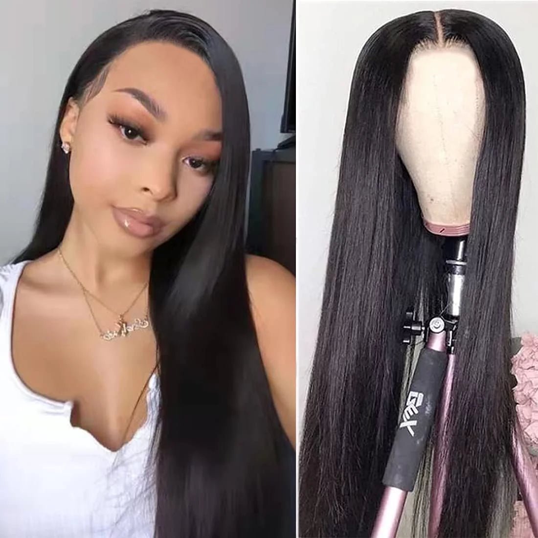 Long Straight Wigs 26 Inch, Hair Natural Hairline Synthetic Wigs Heat Resistant Fibre for Daily Party Use - 26" - Bella Bourget