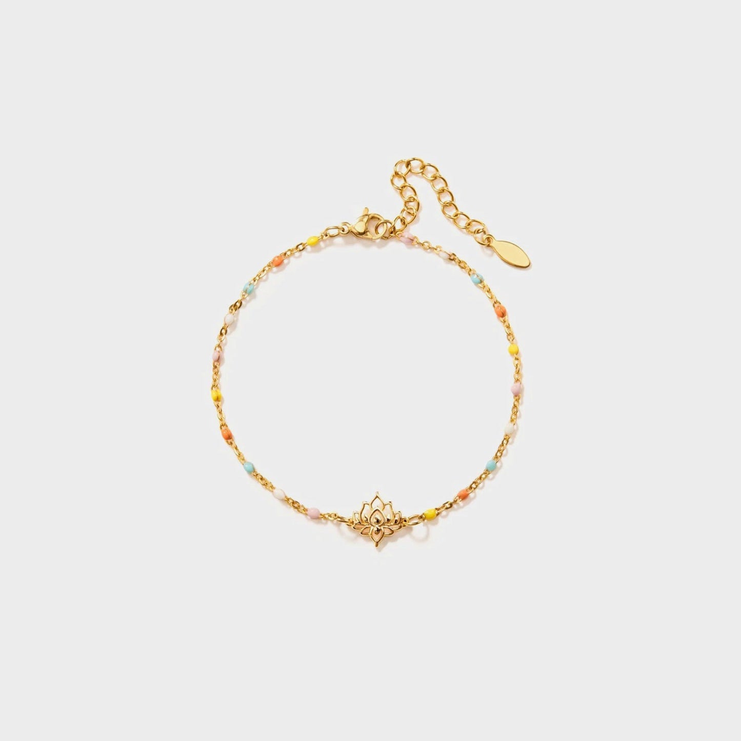 Lotus Shaped Bead Bracelet - Bracelets - Gold - Bella Bourget