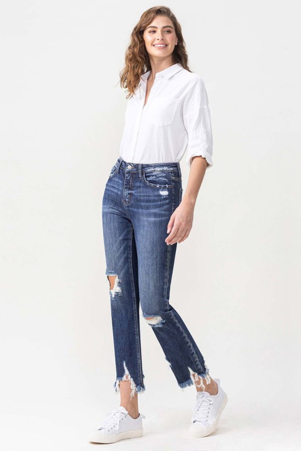 Lovervet Jackie Full Size High Rise Crop Straight Leg Jeans - Jeans - Medium - Bella Bourget