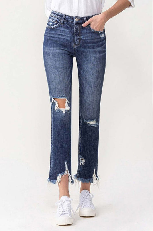 Lovervet Jackie Full Size High Rise Crop Straight Leg Jeans - Jeans - Medium - Bella Bourget