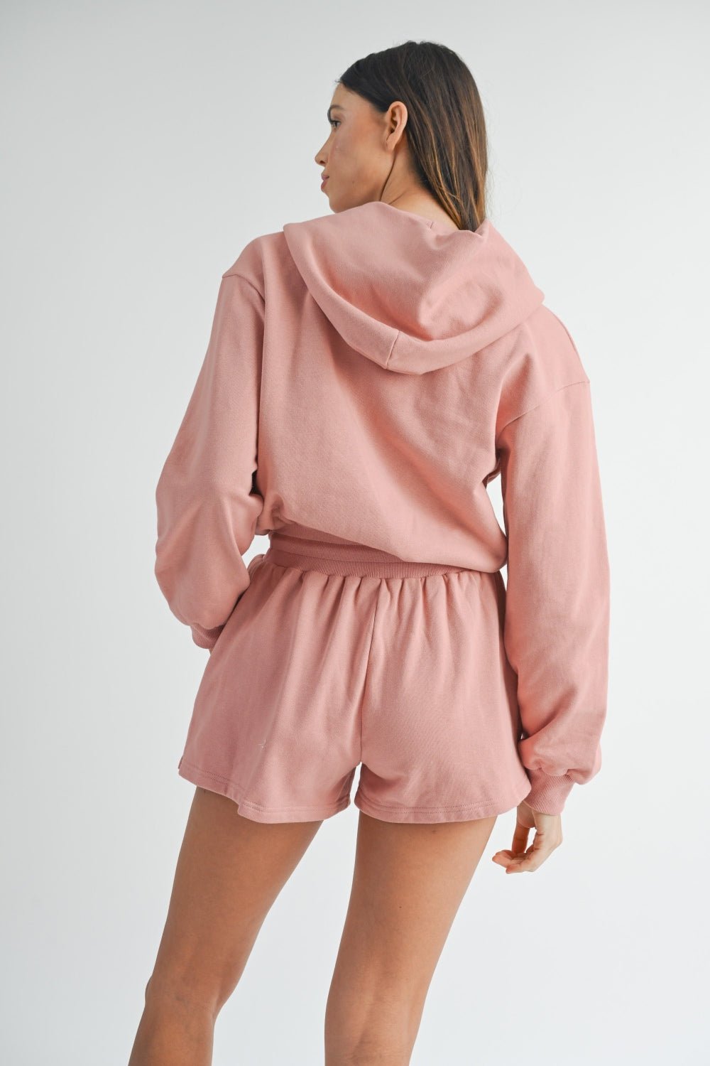 MABLE French Terry Hooded Romper - Romper - Dusty Mauve - Bella Bourget