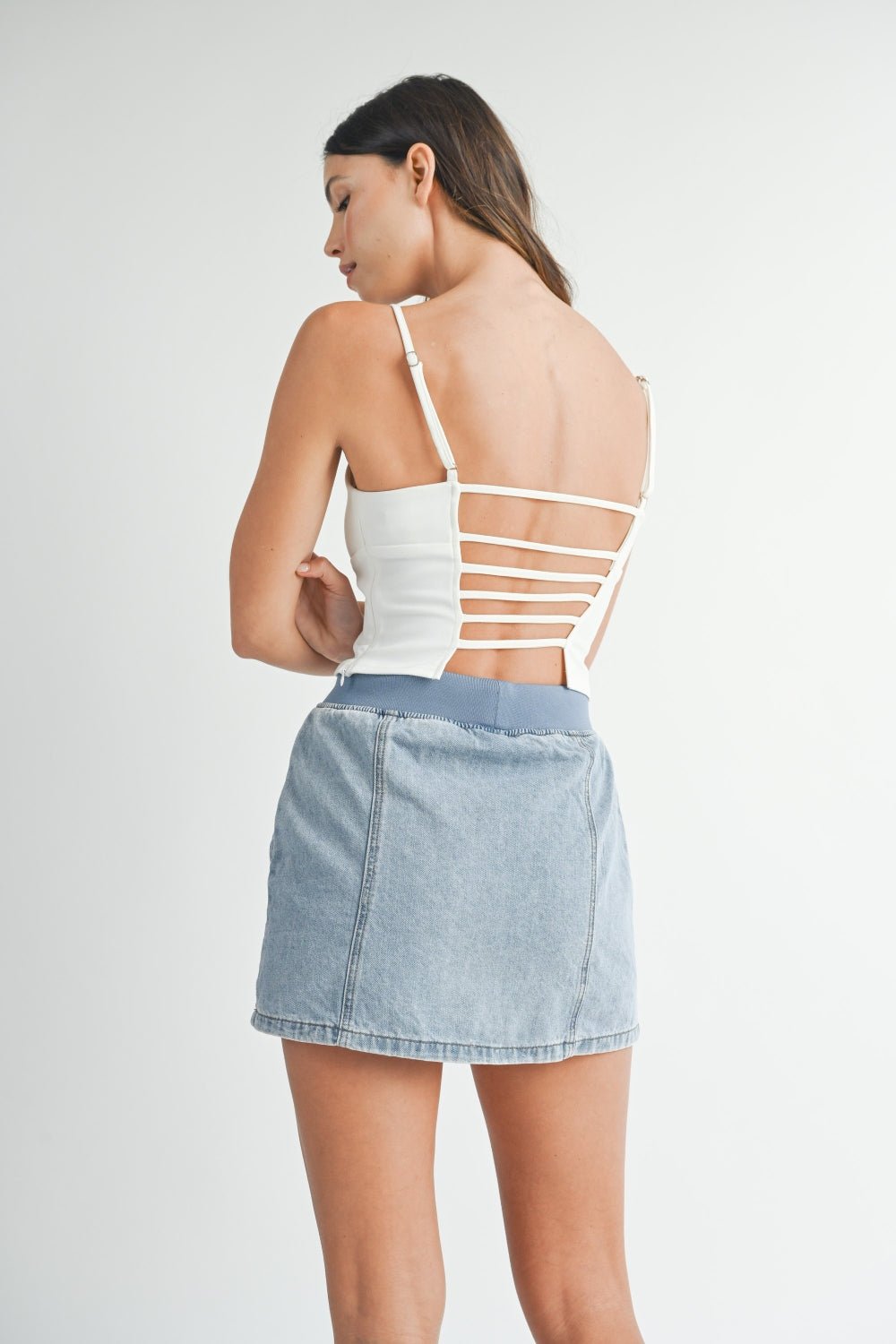 MABLE Strappy Back Cropped Cami - Cami - Off White - Bella Bourget