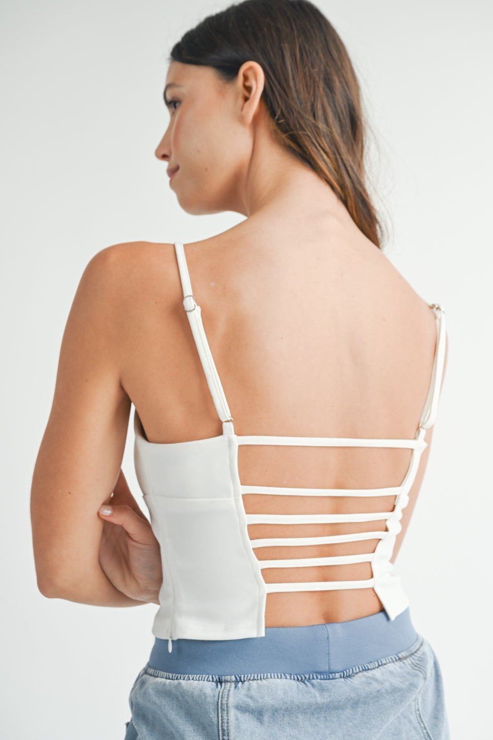 MABLE Strappy Back Cropped Cami - Cami - Off White - Bella Bourget