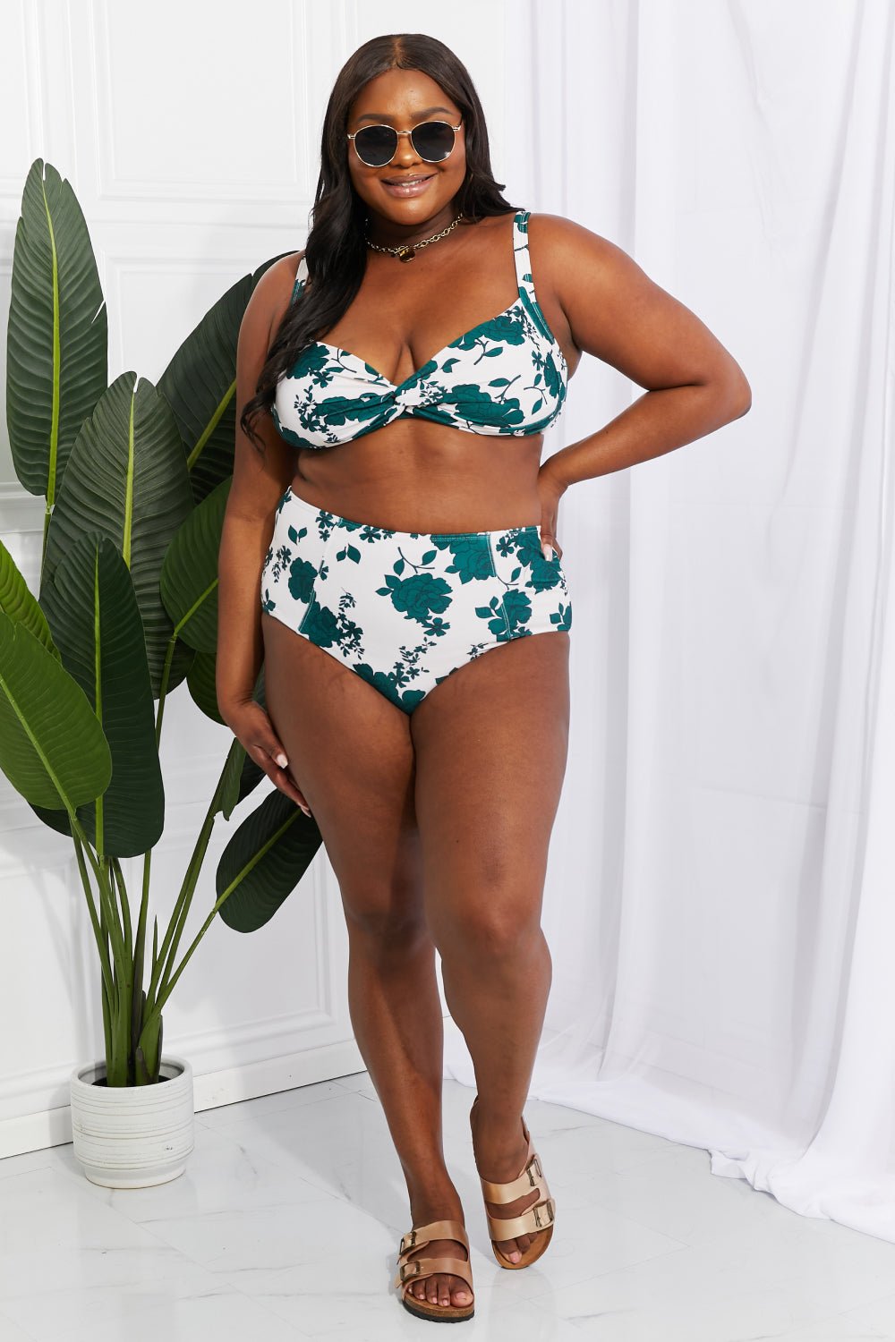 Marina West Swim Take A Dip Twist High - Rise Bikini in Forest - Two - Piece Swimsuit - Forest - Bella Bourget