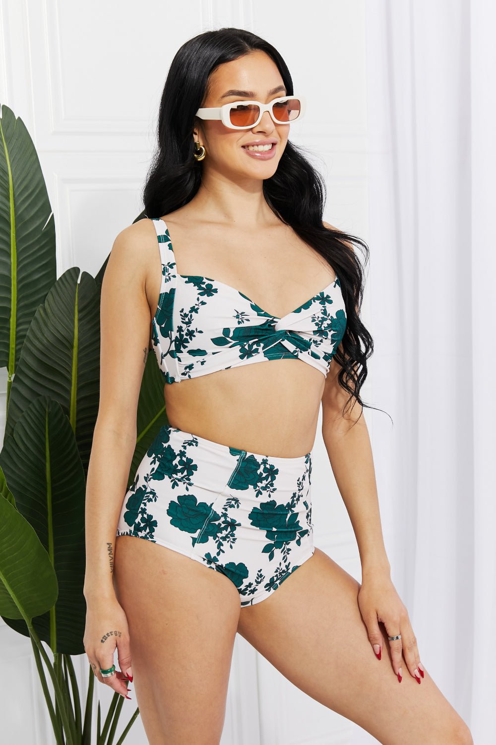 Marina West Swim Take A Dip Twist High - Rise Bikini in Forest - Two - Piece Swimsuit - Forest - Bella Bourget