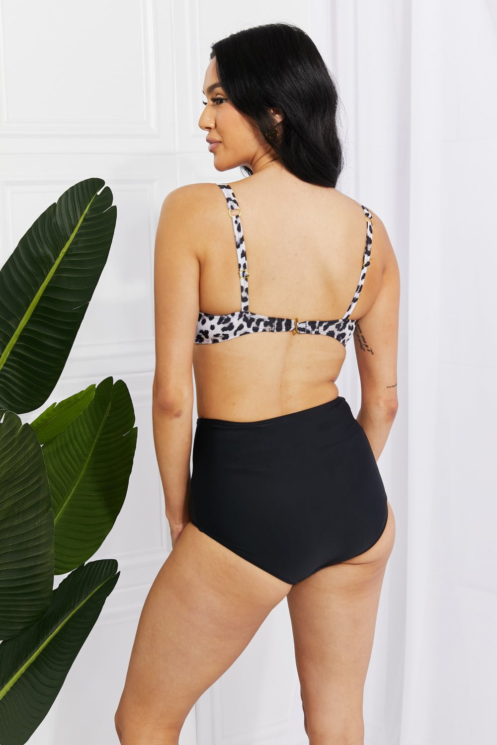 Marina West Swim Take A Dip Twist High - Rise Bikini in Leopard - Two - Piece Swimsuit - Leopard - Bella Bourget