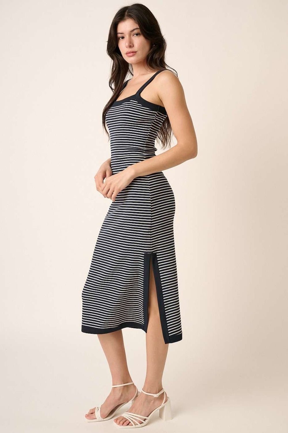 Mittoshop Contrast Striped Midi Cami Dress - Day Dress - Striped - Bella Bourget