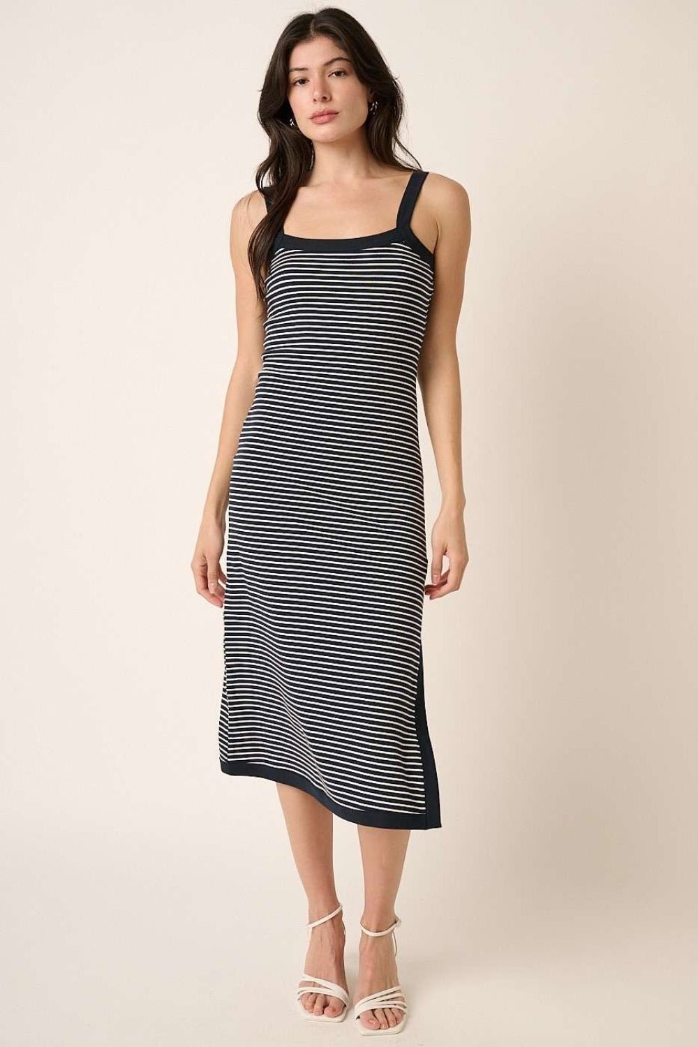 Mittoshop Contrast Striped Midi Cami Dress - Day Dress - Striped - Bella Bourget