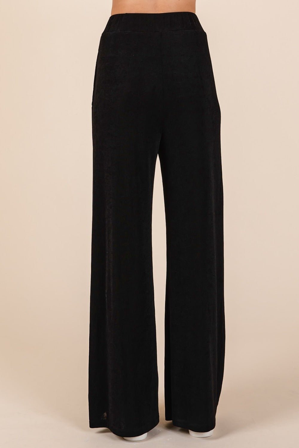 Mittoshop Elastic Waist Pants with Side Pockets - Pants - Black - Bella Bourget