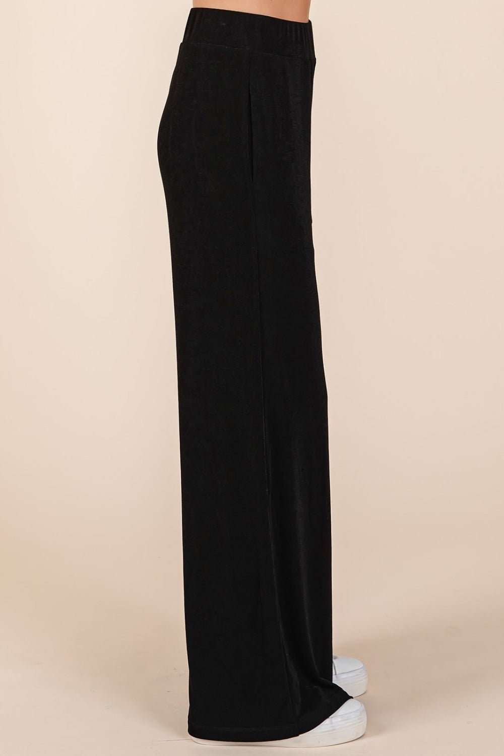 Mittoshop Elastic Waist Pants with Side Pockets - Pants - Black - Bella Bourget