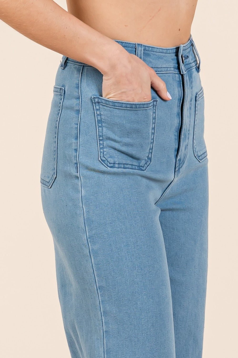 Mittoshop High Waist Wide Leg Jeans - Jeans - Denim - Bella Bourget