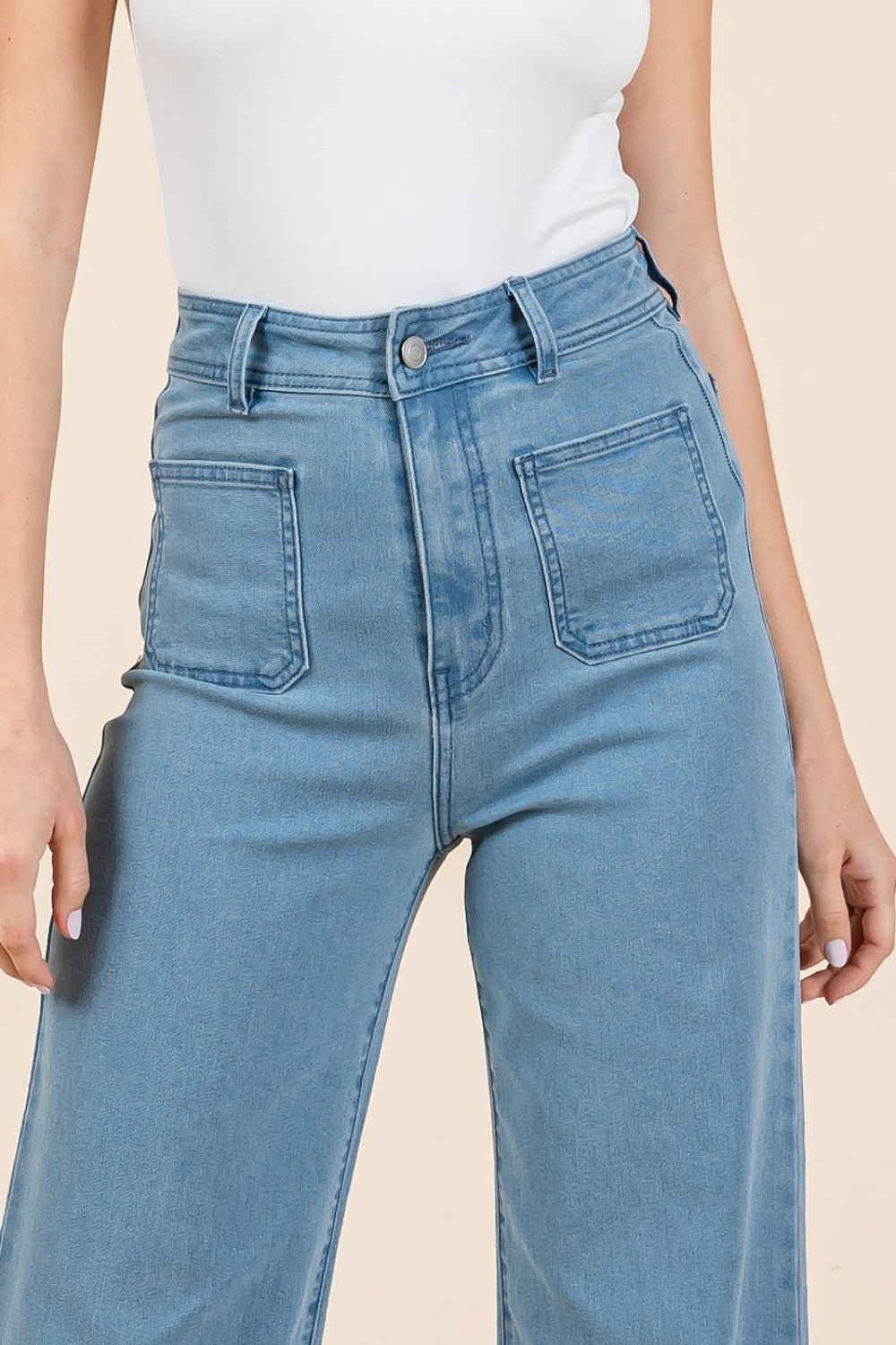 Mittoshop High Waist Wide Leg Jeans - Jeans - Denim - Bella Bourget