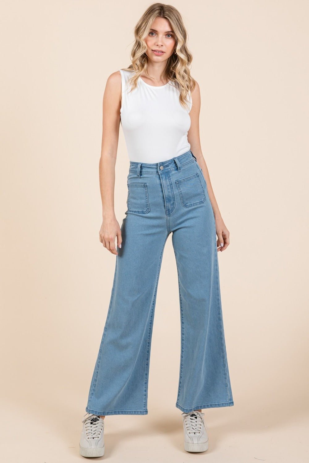 Mittoshop High Waist Wide Leg Jeans - Jeans - Denim - Bella Bourget